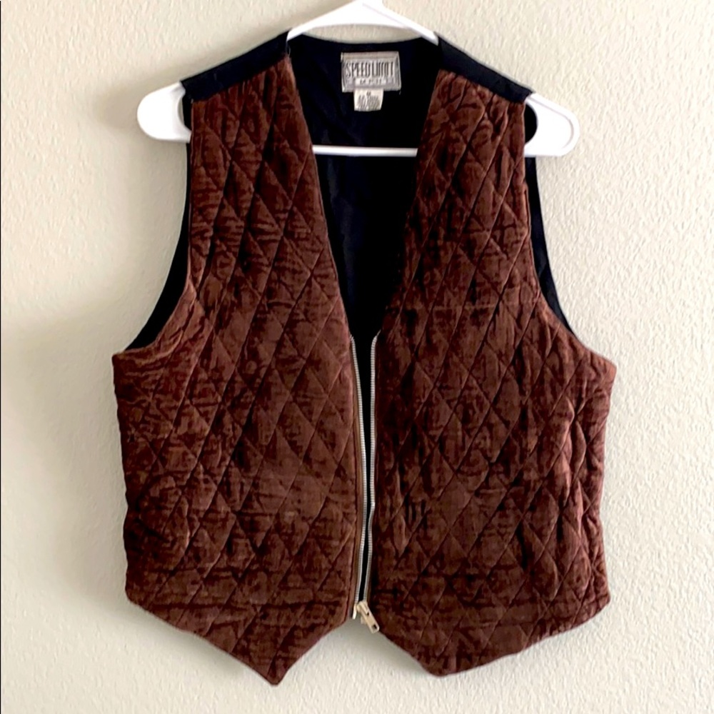 Brown and black vest